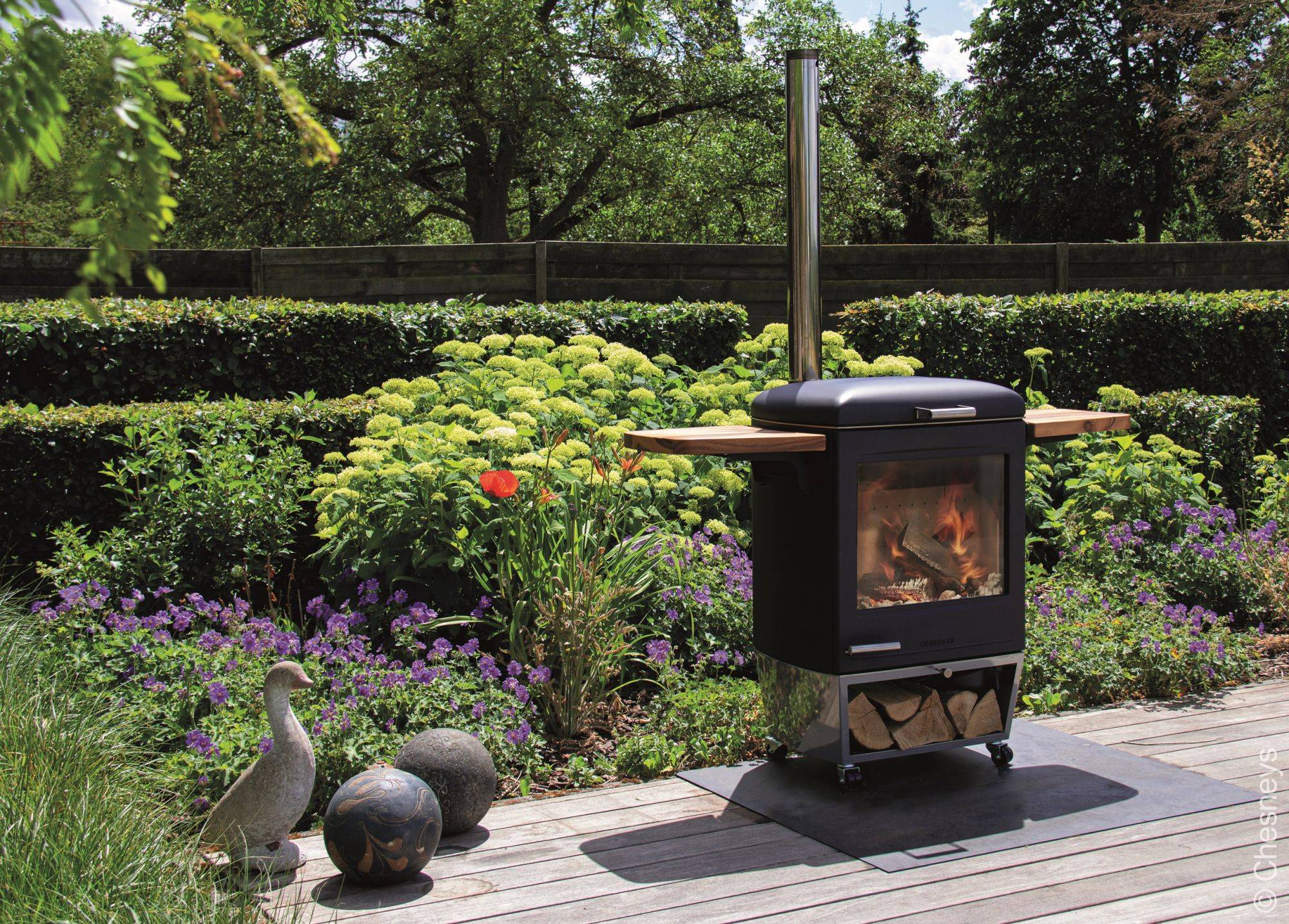 Poêle/Cheminée à bois extérieur H600 Ingersheim 0